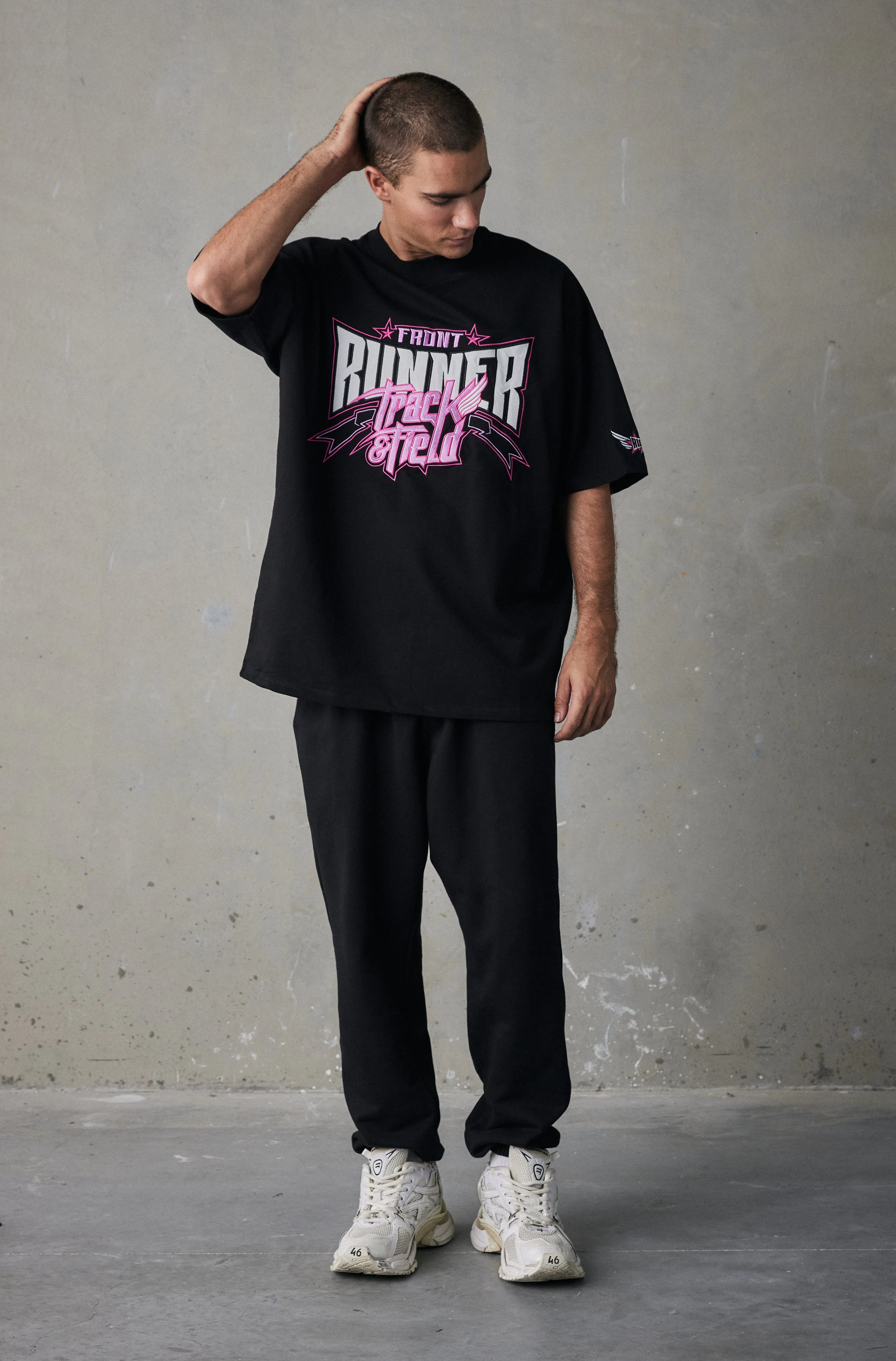 Track Runner Tee - Black Ruby