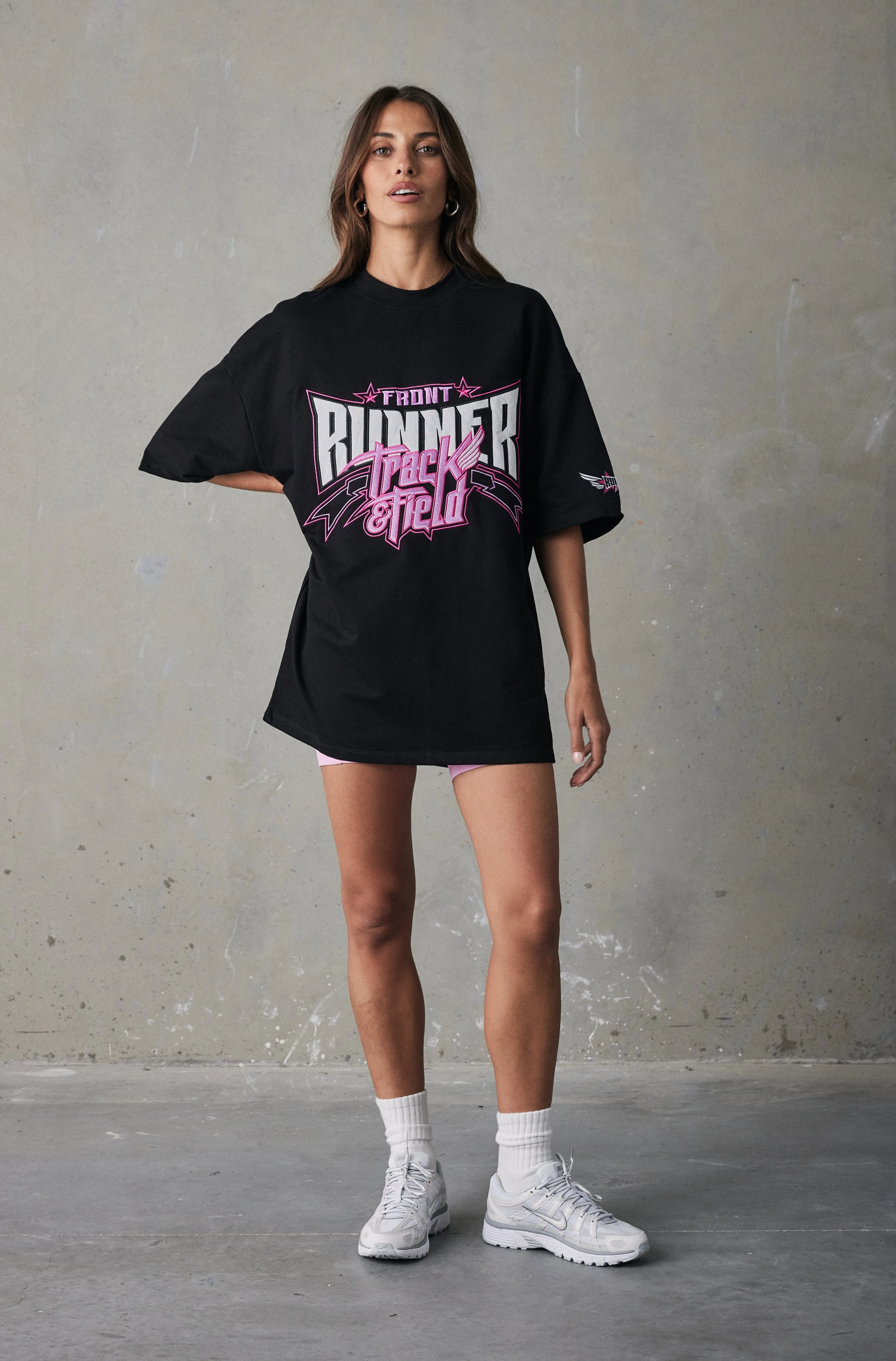 Track Runner Tee - Black Ruby