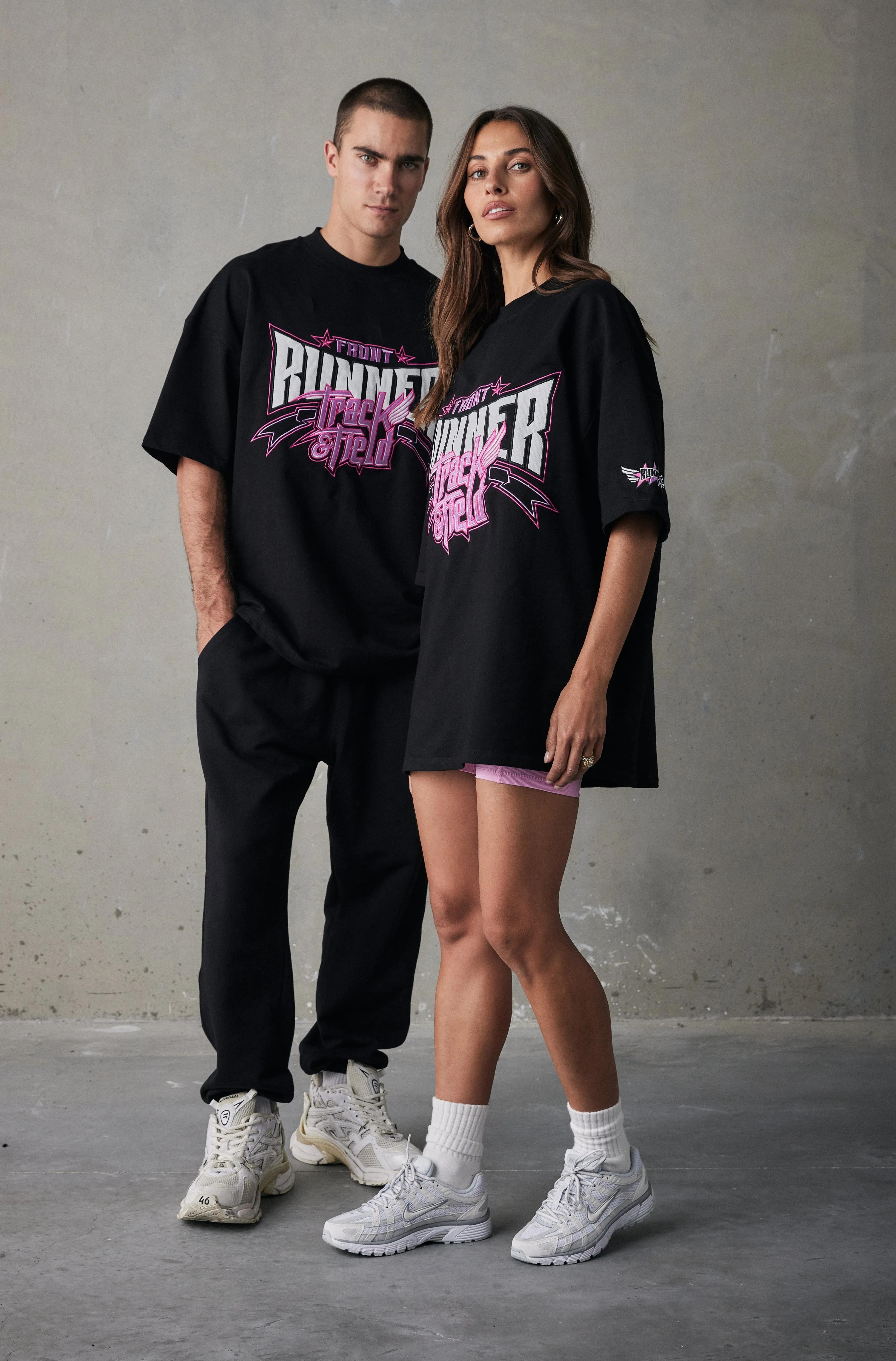 Track Runner Tee - Black Ruby