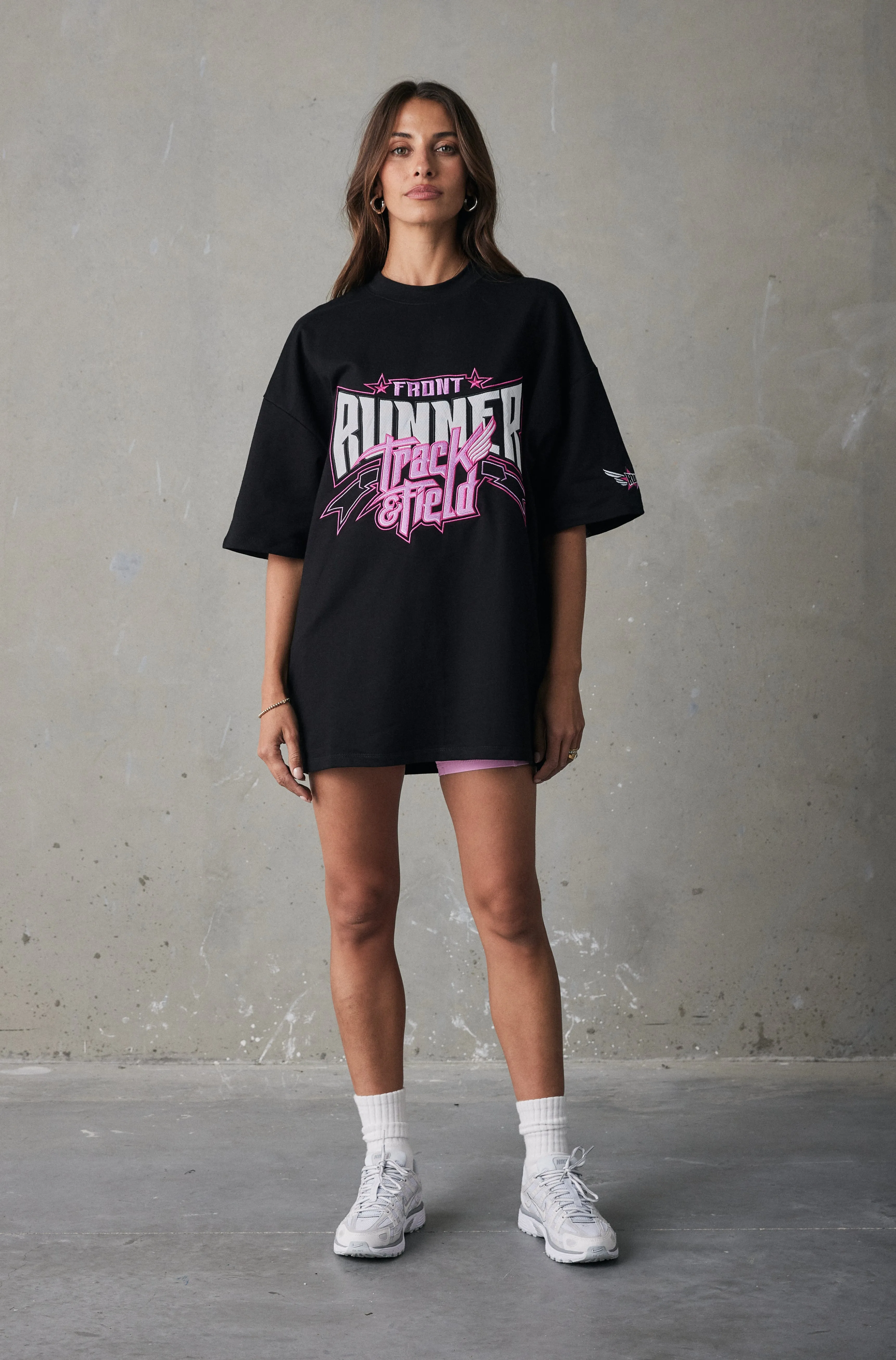 Track Runner Tee - Black Ruby