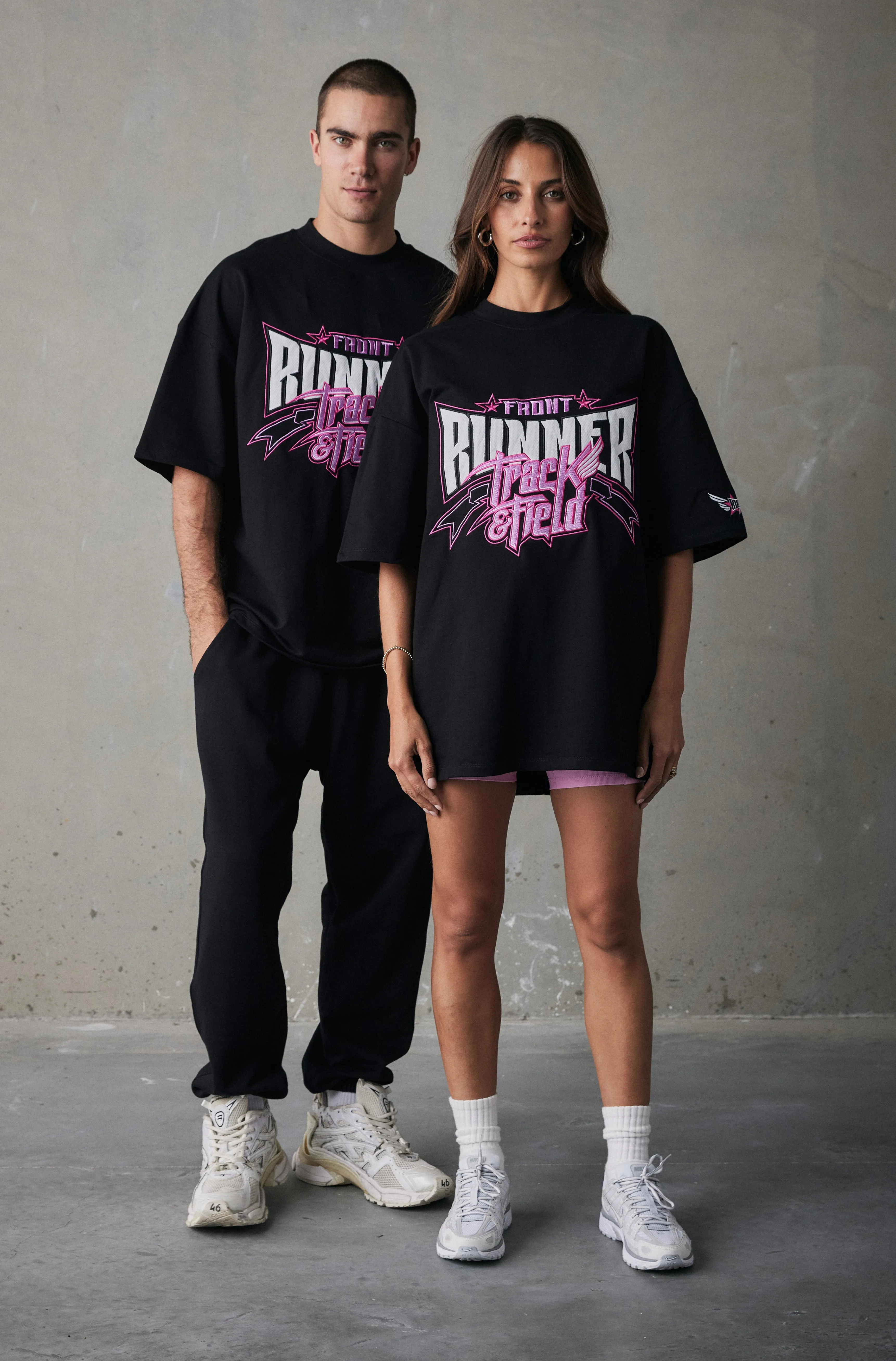 Track Runner Tee - Black Ruby