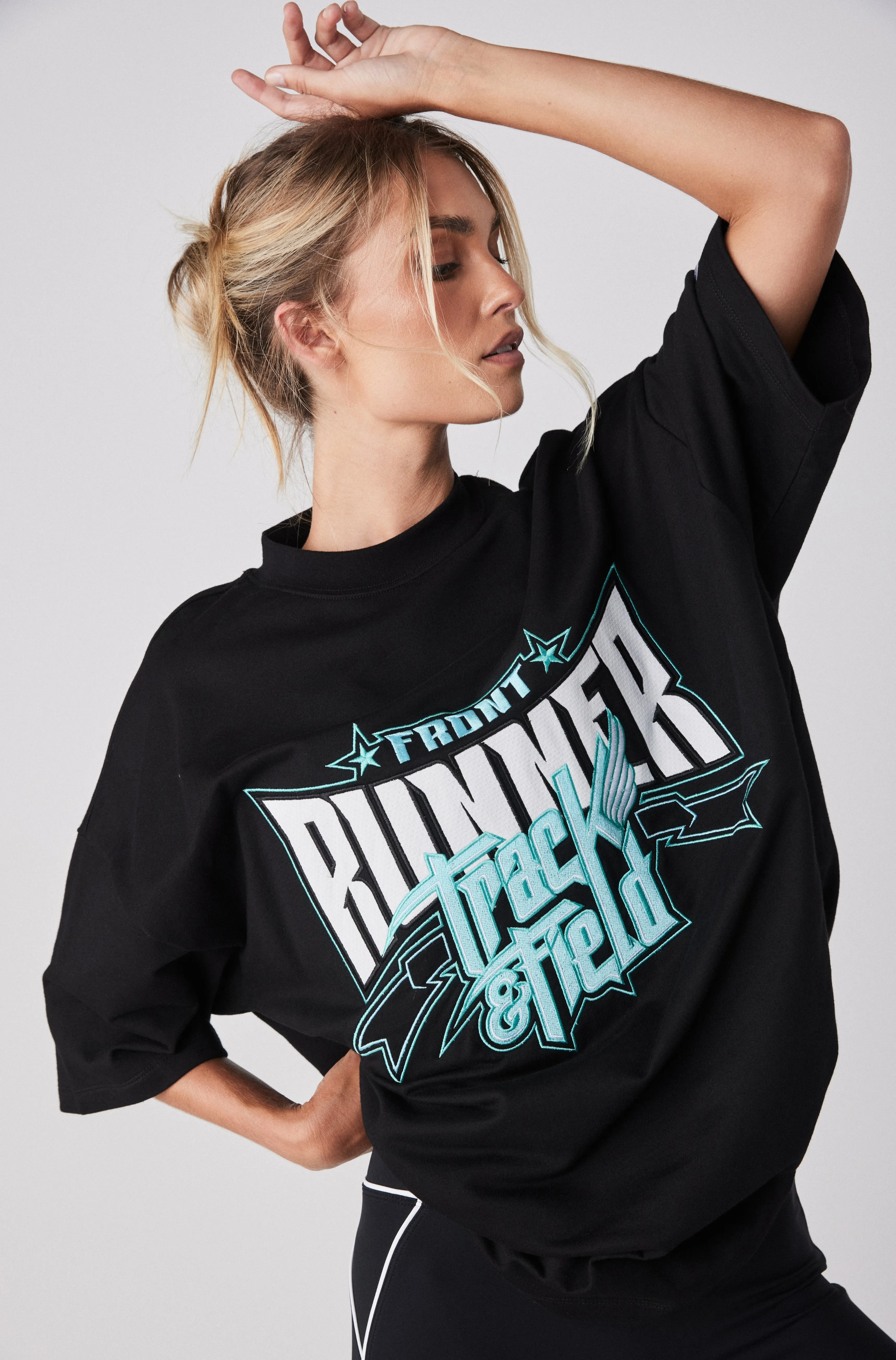 Track Runner Tee - Black Tiffany