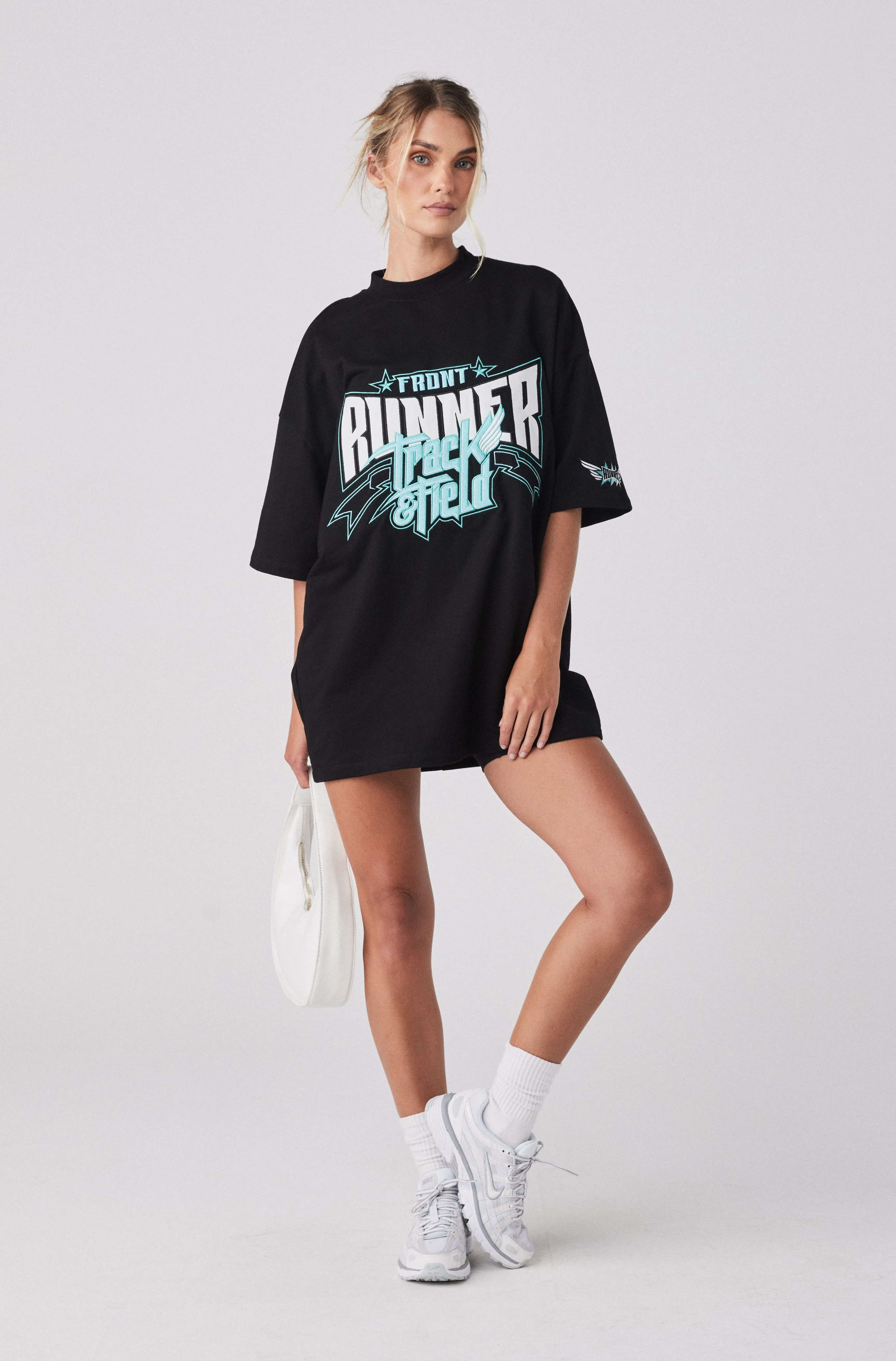 Track Runner Tee - Black Tiffany