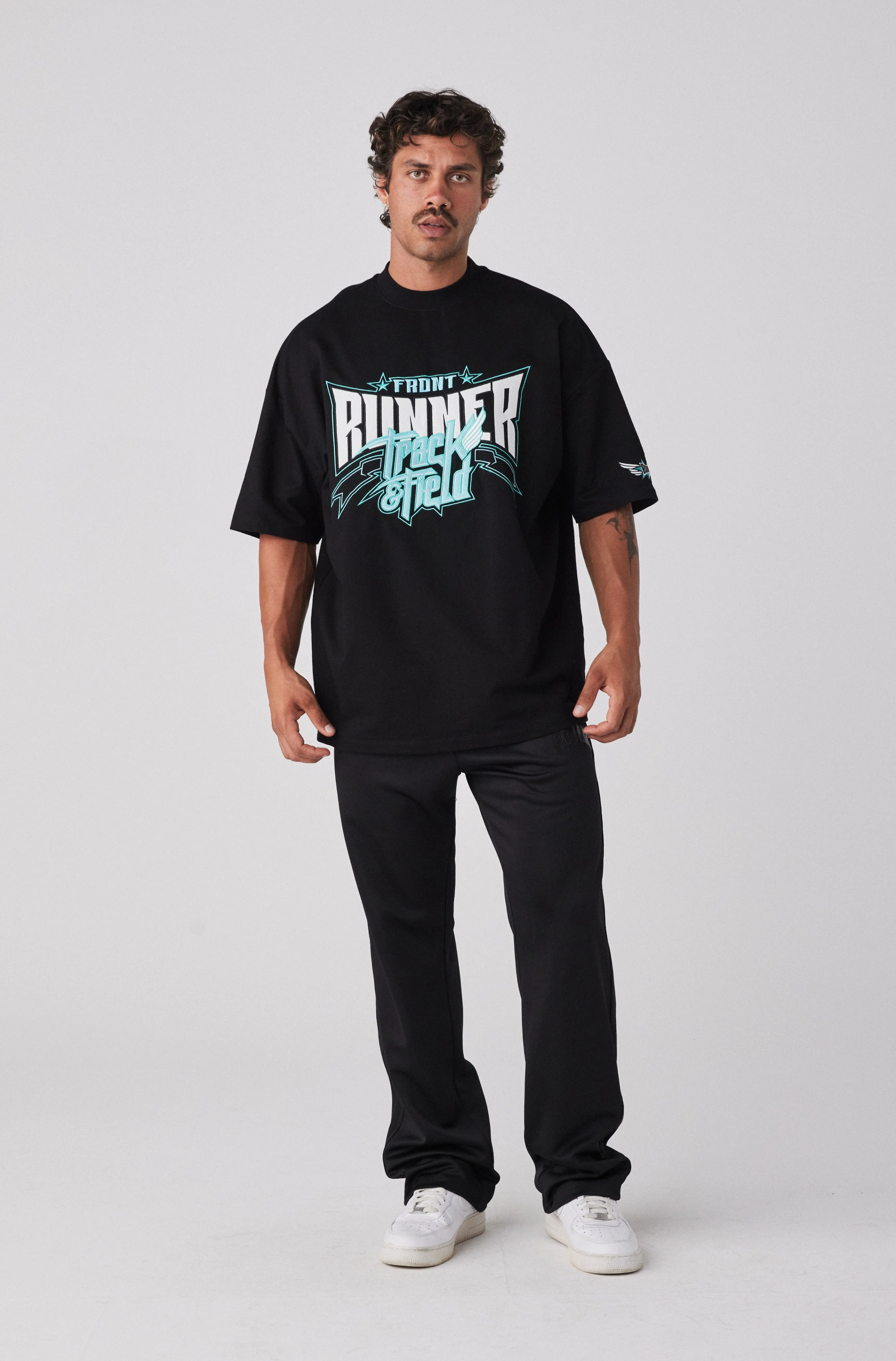 Track Runner Tee - Black Tiffany