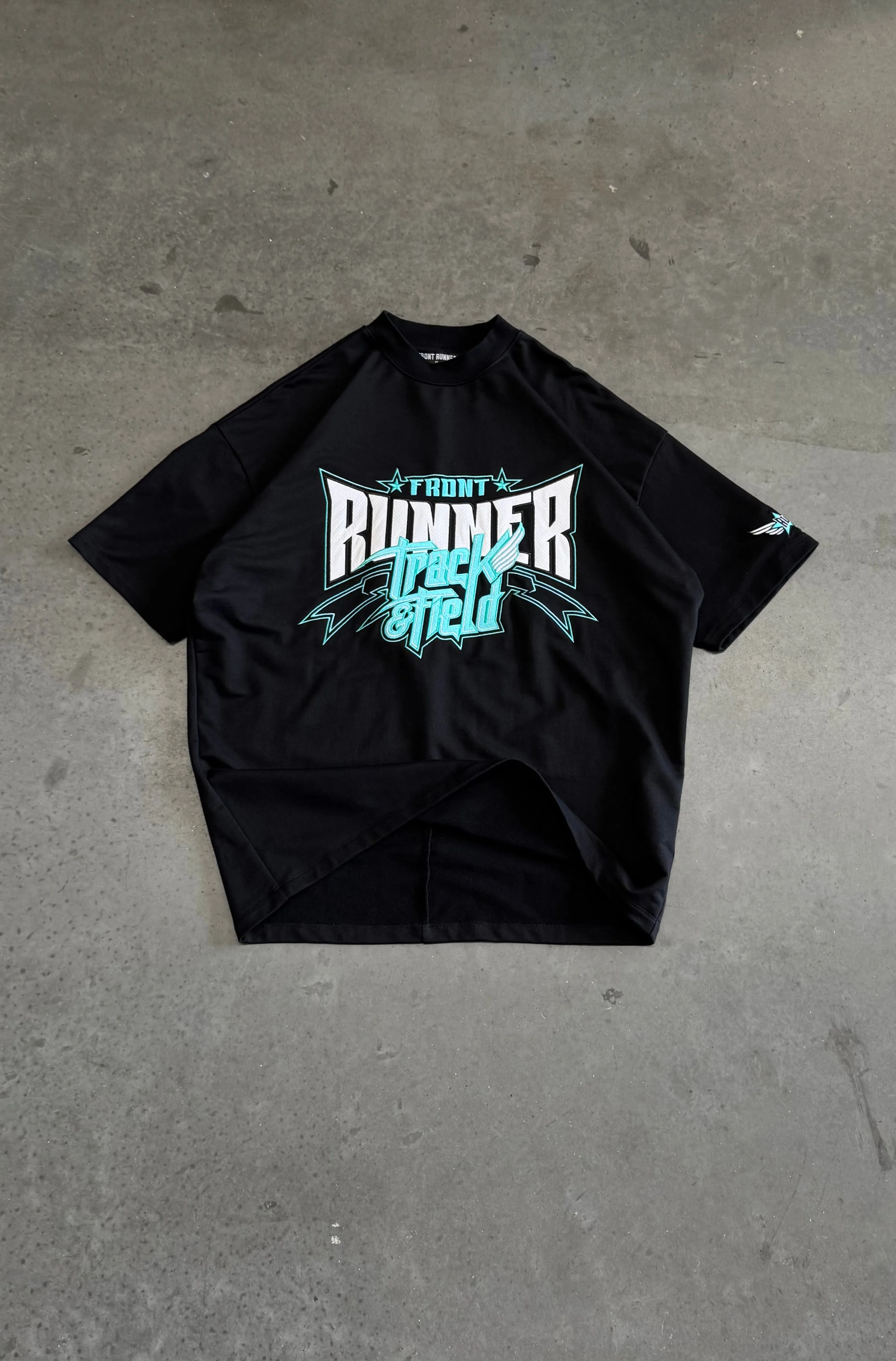 Track Runner Tee - Black Tiffany