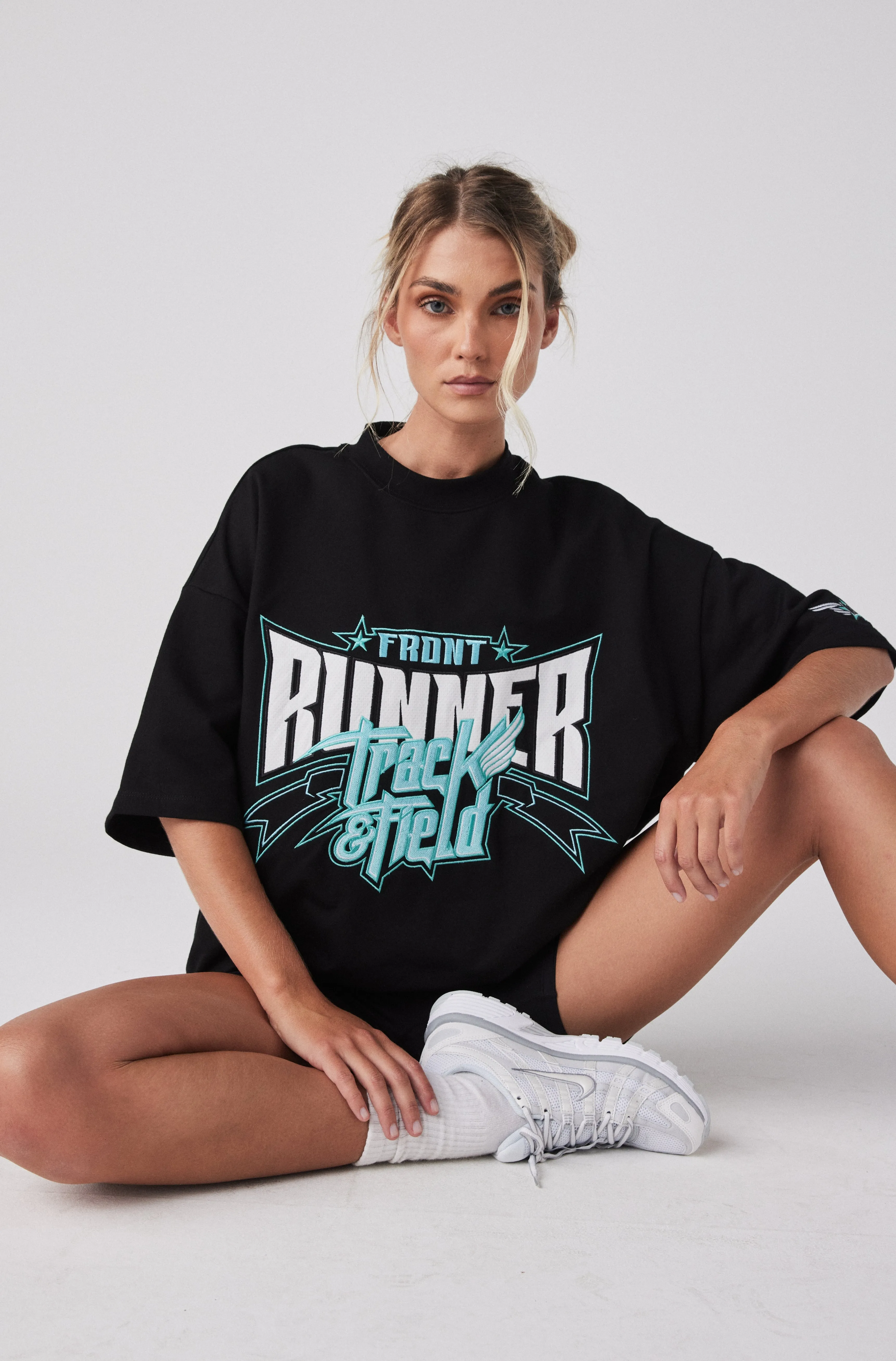 Track Runner Tee - Black Tiffany