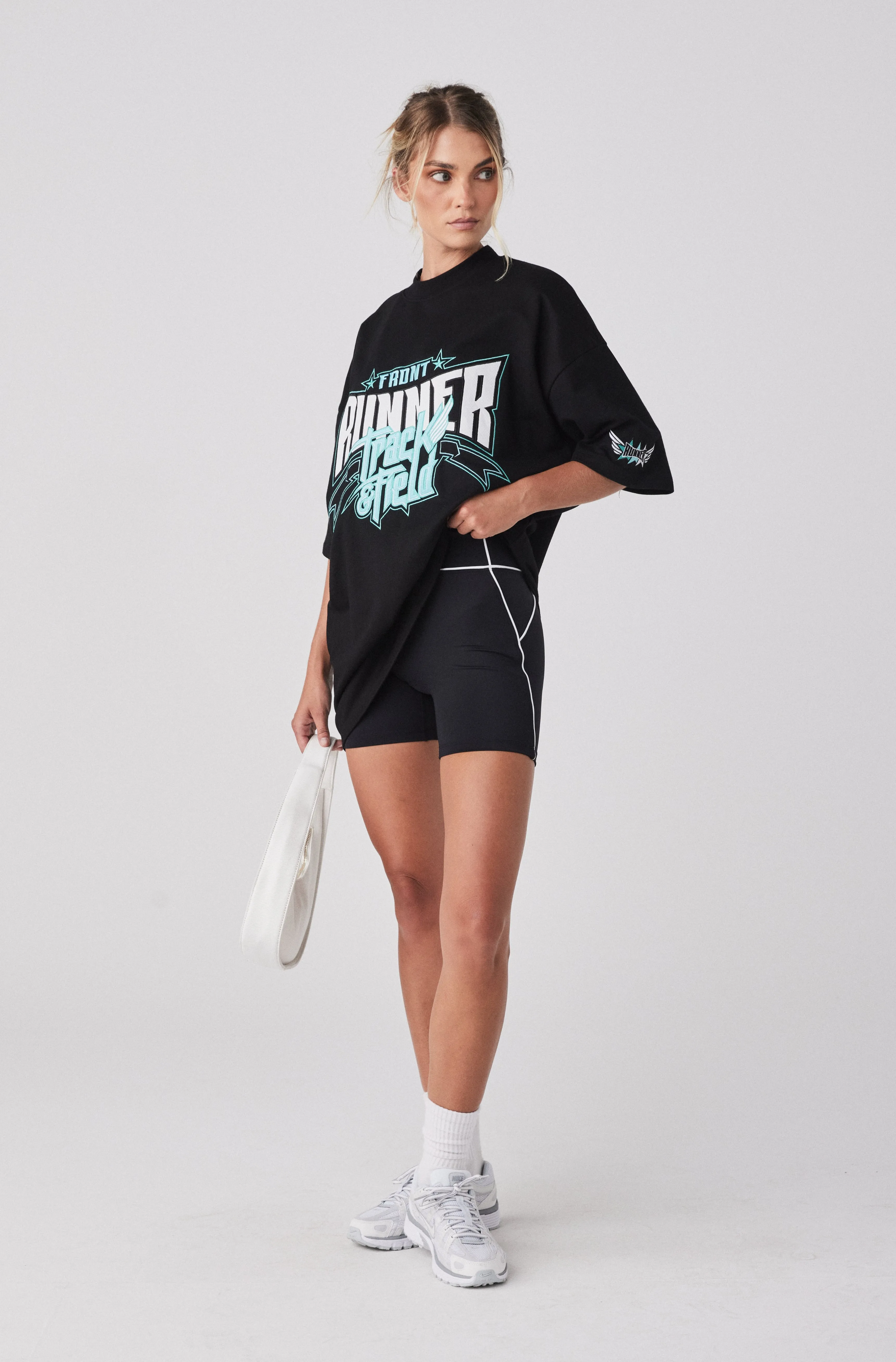 Track Runner Tee - Black Tiffany