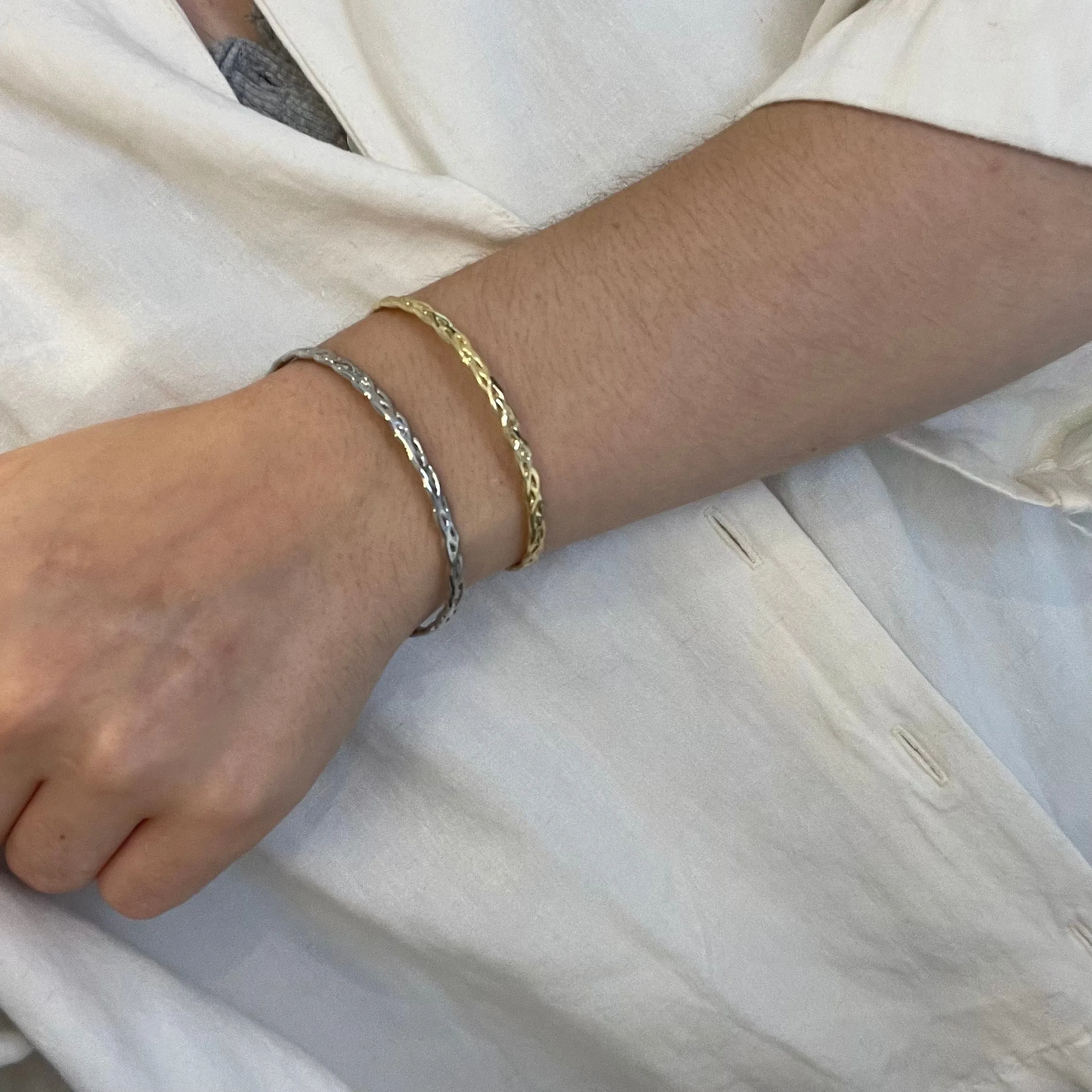 Two Tone Braided Cuff Set