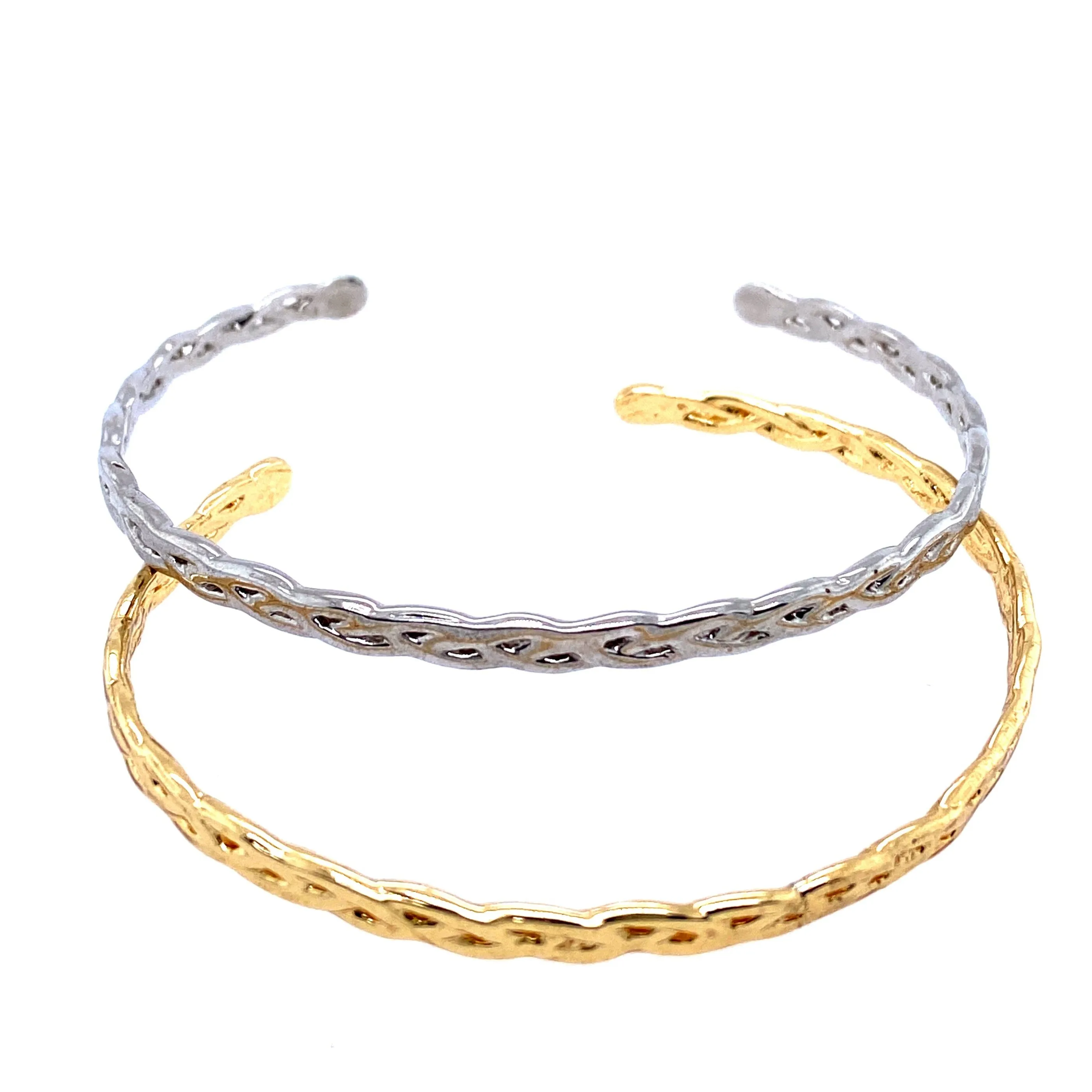 Two Tone Braided Cuff Set
