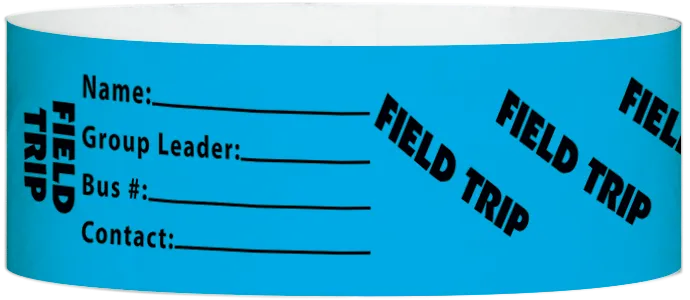 Tyvek® 1" x 10" Field Trip pattern wristbands