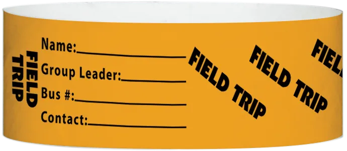 Tyvek® 1" x 10" Field Trip pattern wristbands