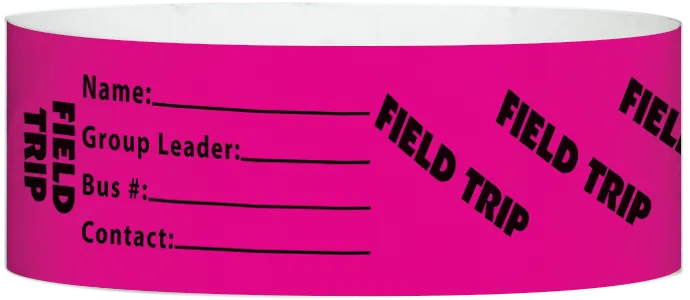 Tyvek® 1" x 10" Field Trip pattern wristbands