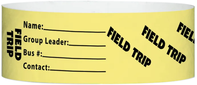 Tyvek® 1" x 10" Field Trip pattern wristbands