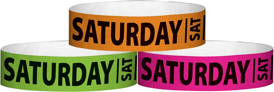 Tyvek® 3/4" x 10" Saturday pattern wristbands