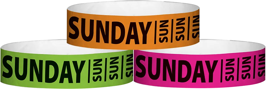 Tyvek® 3/4" x 10" Sunday pattern wristbands