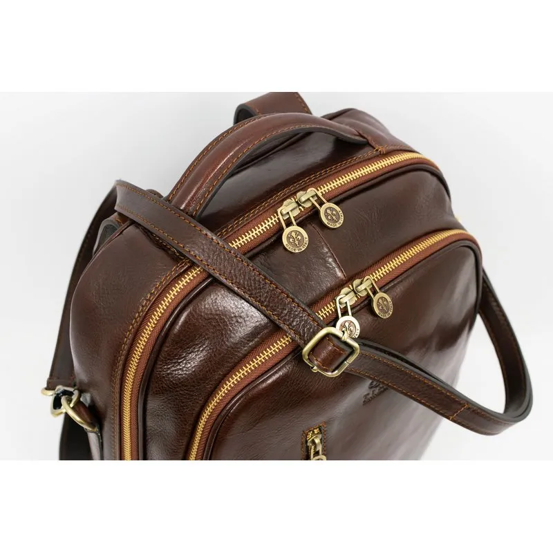 Unisex Full Grain Italian Leather Backpack - The Overstory