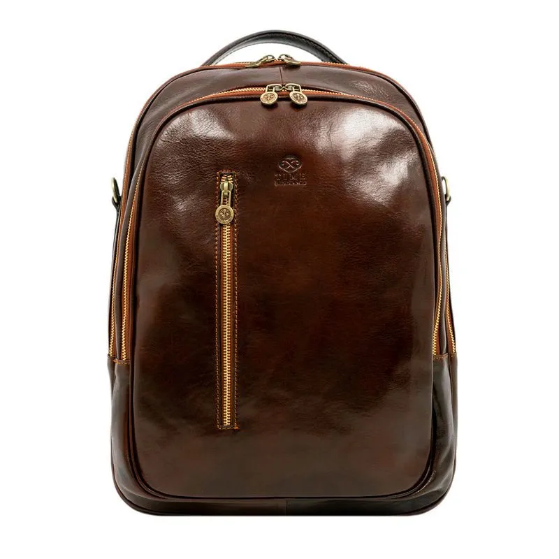 Unisex Full Grain Italian Leather Backpack - The Overstory