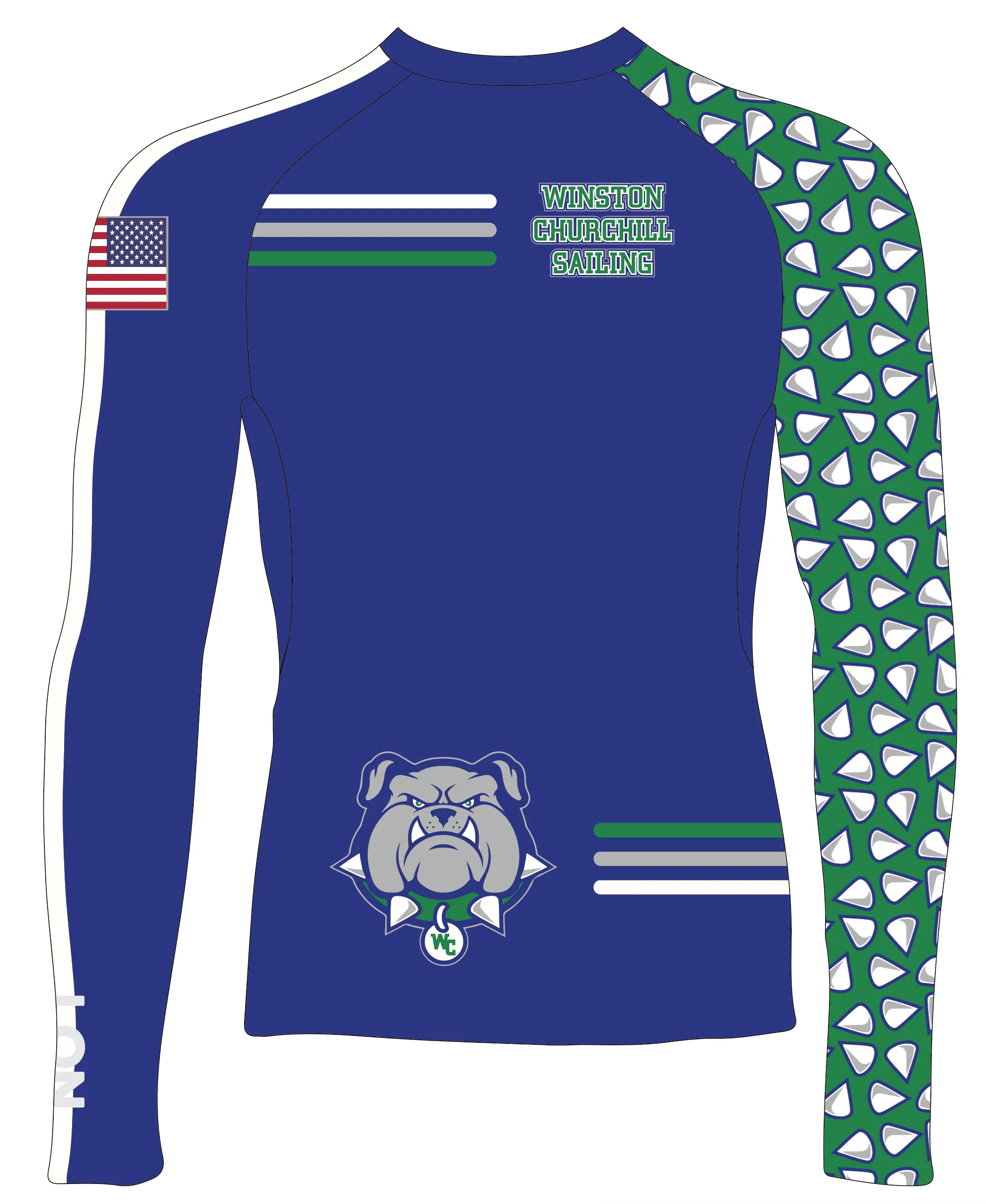 WOMEN RASH GUARD TOP FITTED BLUE | WINSTON CHURCHILL HS