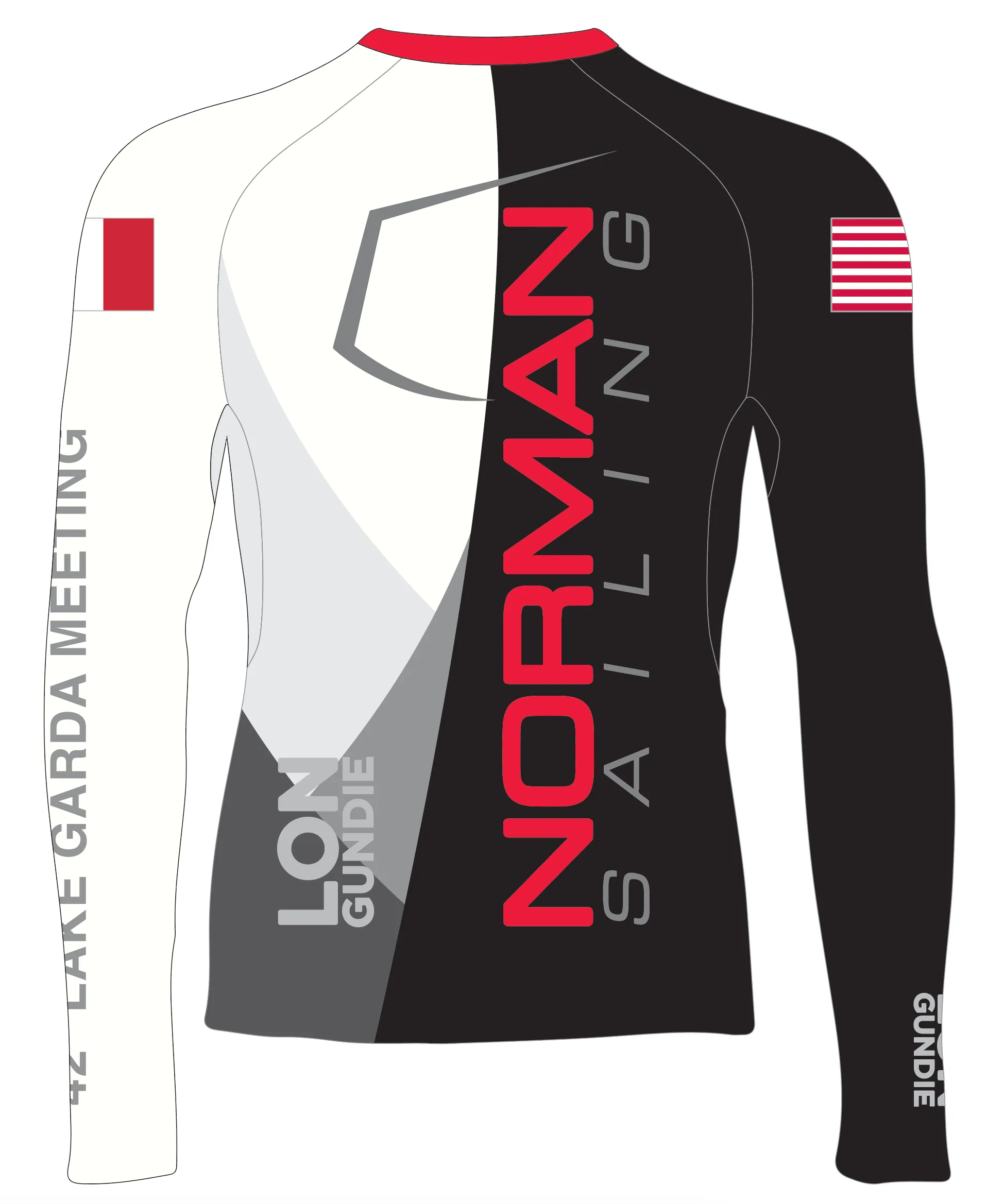 WOMEN RASH GUARD TOP LONG SLEEVE BLACK | NORMAN SAILING OPTI
