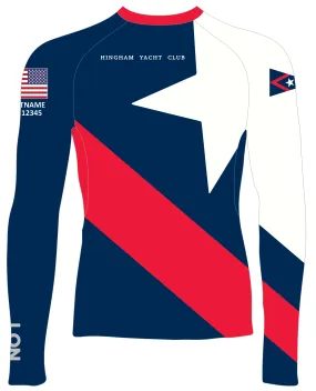 WOMEN RASH GUARD TOP LONG SLEEVE BLUE | HINGHAM YACHT CLUB | PSNLZ'D
