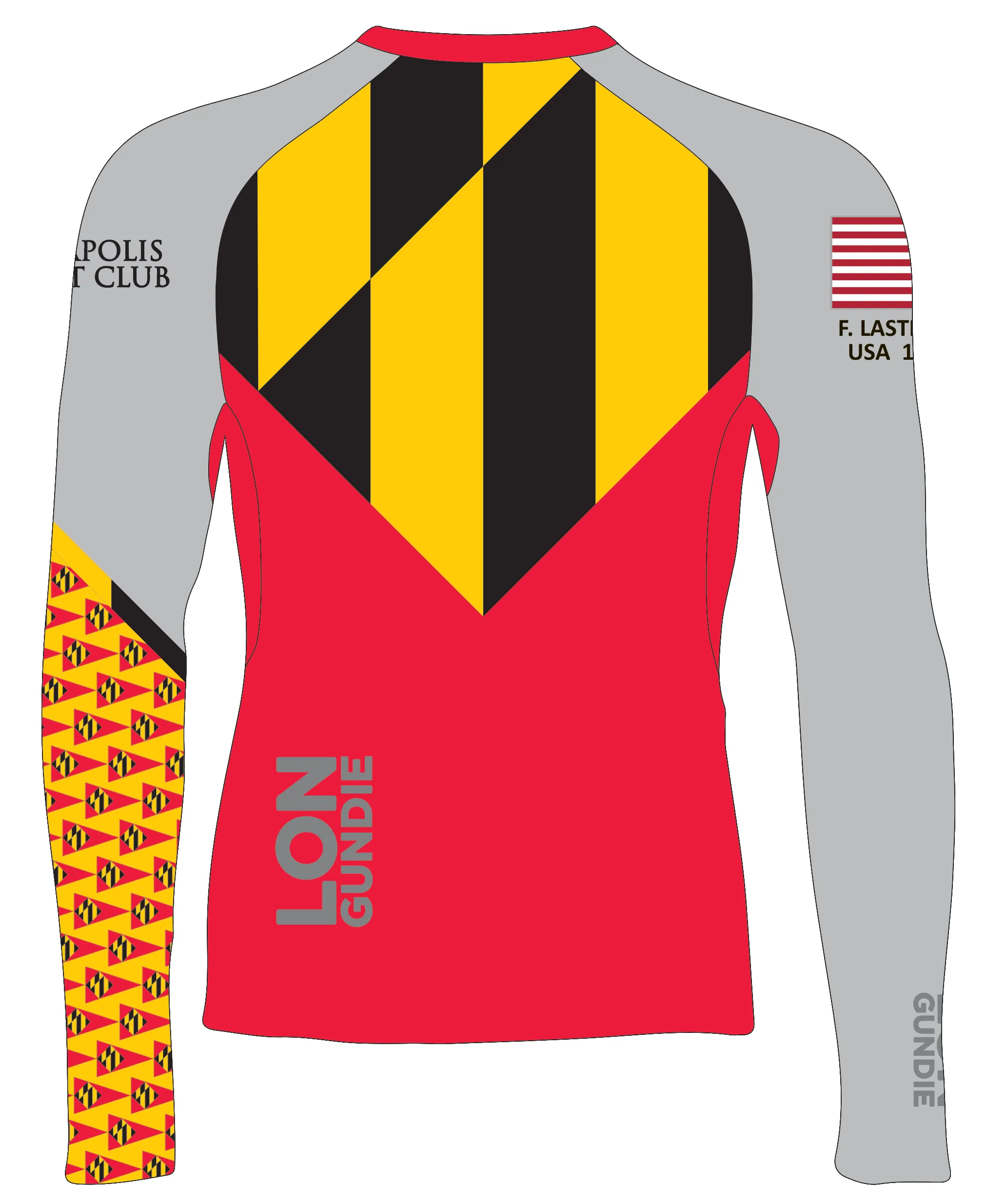WOMEN RASH GUARD TOP LONG SLEEVE GRAY | ANNAPOLIS YC | PSNLZ'D