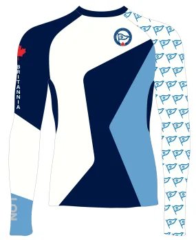 WOMEN RASH GUARD TOP LONG SLEEVE NAVY | BRITANNIA YACHT CLUB | PSNLZ'D
